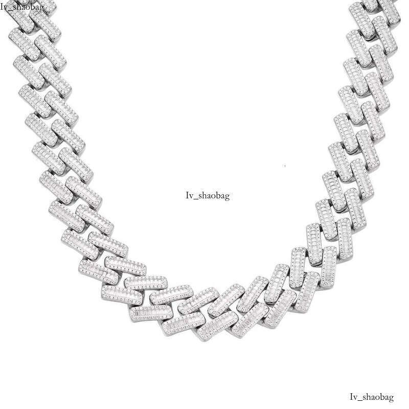 High Quality Hip Hop Jewelry Moissanite Customized Iced Out Cubic Zircon Sterling Sier Cuban Chain Necklace for Men