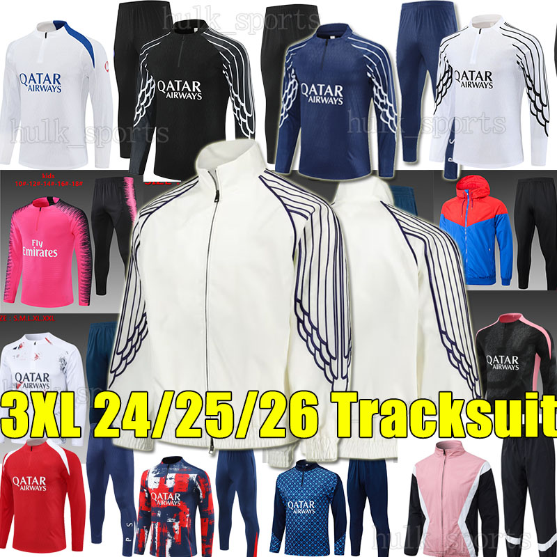 XXXL 24/25/26 Paris D.DOUE soccer sets tracksuits 4th football training suit PSGes BARCOLA KVARATSKHELIA survetement maillot foot chandal O.DEMBELE jacket adult kids