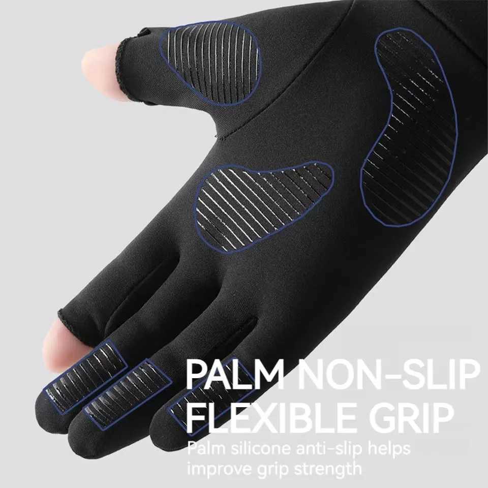 GOBYGO Winter Cycling Gloves Flip Fingers Touch Screen Windproof And Antislip Outdoor Ride A Bike Running Warm Sports Gloves Z250925