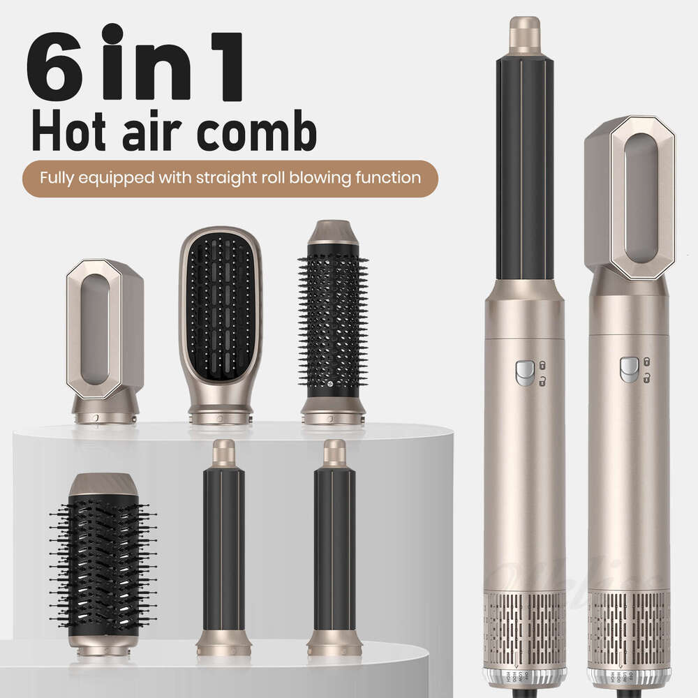 Hot-Selling 6-In-1 Multi-Functional Hot Air Straightening Curling Household Hair Dryer Comb Not For Domestic Sales Personal Use