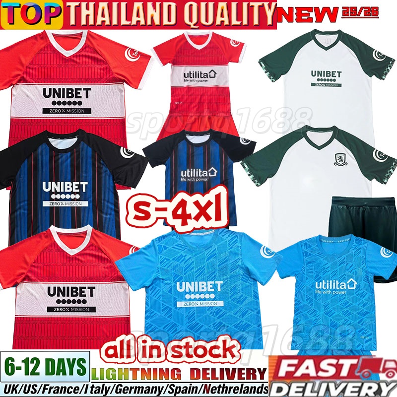 Middlesbrough football shirt 25 26 kit men kids suit Middlesbrough home away third Soccer Jersey 25 26 Azaz Iheanacho Ben Conway Hackney Burgzorg Defensive Midfield