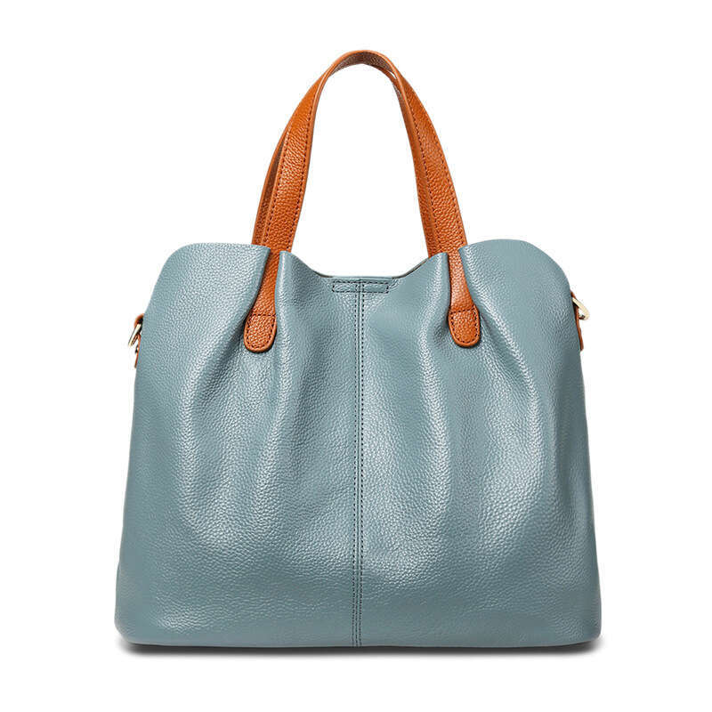 designer bag Luxury bag Commuting Top Layer Cowhide Mother-Daughter Tote Bag Color-Block Women's Genuine Leather High-End Large Capacity Crossbod