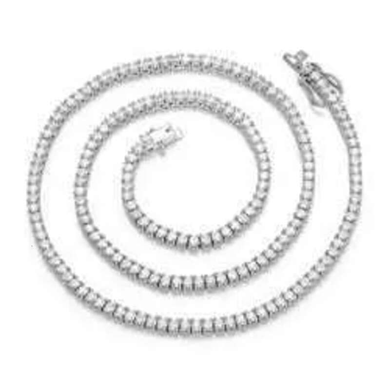 Necklace Moissanite Boutique jewelry 3mm 5mm sier VVS moissanite dia Cluster tennis chain mens and womens necklaces Free Shipping