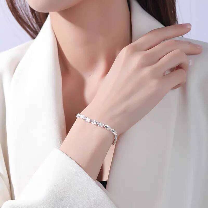 Charms Sterling Sier For Women Designer Heart Shape Adjustable Chain Bracelets Party Fine Jewelry Gifts
