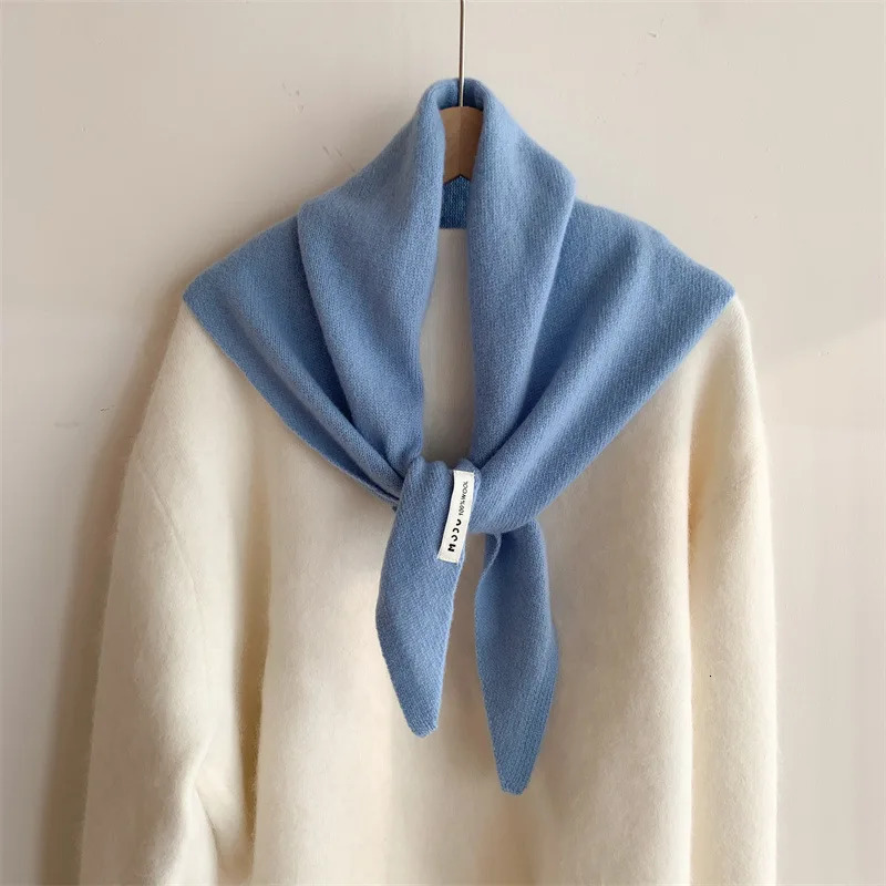 100 Women Wool Scarf Shawl Winter Warm Soft Knitted Triangle Scarf Fashion Bandana Lady Wool Tassel Blanket Scarves 250930