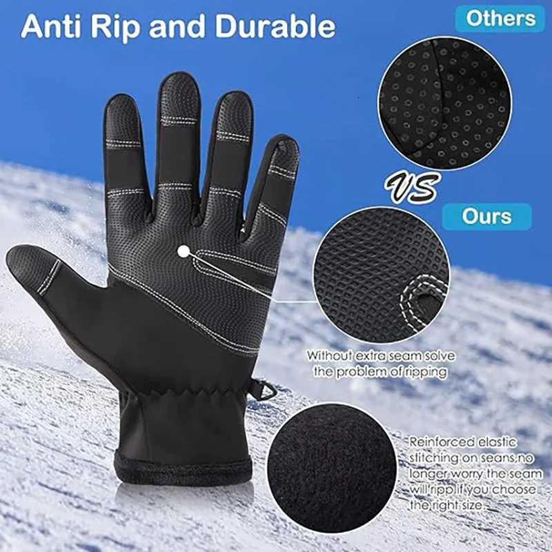 Winter Multifunctional Fleece Zipper Cycling Gloves Touch Screen Antislip Warm Suitable Winter Outdoor Sports Cycling Z250925