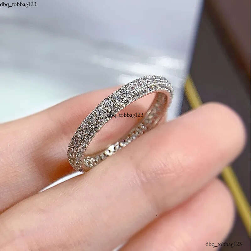 2023 Choucong Wedding Rings Simple Fine Jewelry Pure 100% Sterling Sier Pave White Moissanite CZ Dia Gemstones Eternity Women Engagement Band Ring Gif