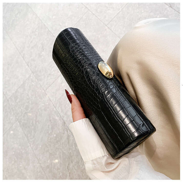 designer bag Luxury bag Warm Brown Crocodile Pattern Long Baguette Handbag Trendy Motorcycle Date Party Irregular Bag