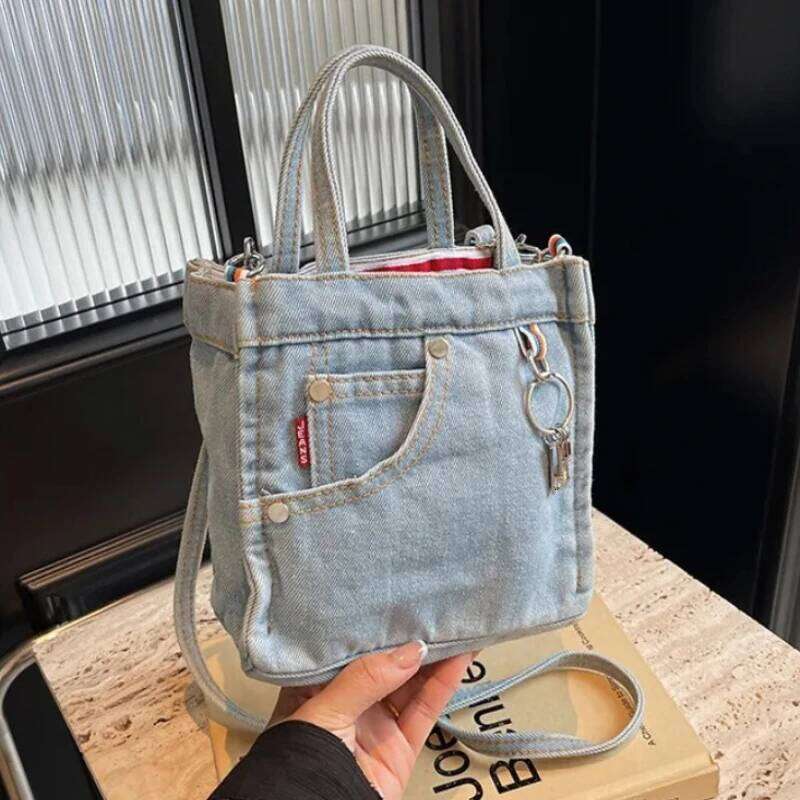 Ladies' Crossbody Creative Retro Washed Denim Personalized Fashionable Verstaile Handbags High-quality Shoulder Bags Girl