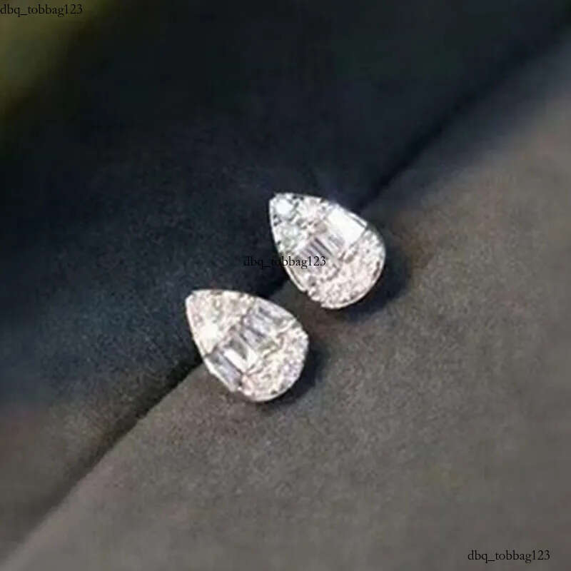 2023 Choucong Brand Stud Earrings Classical Jewelry Sterling Sier Princess Cut White Topaz CZ Dia Gemstones Party Water Drop Women Wedding Earring Gif