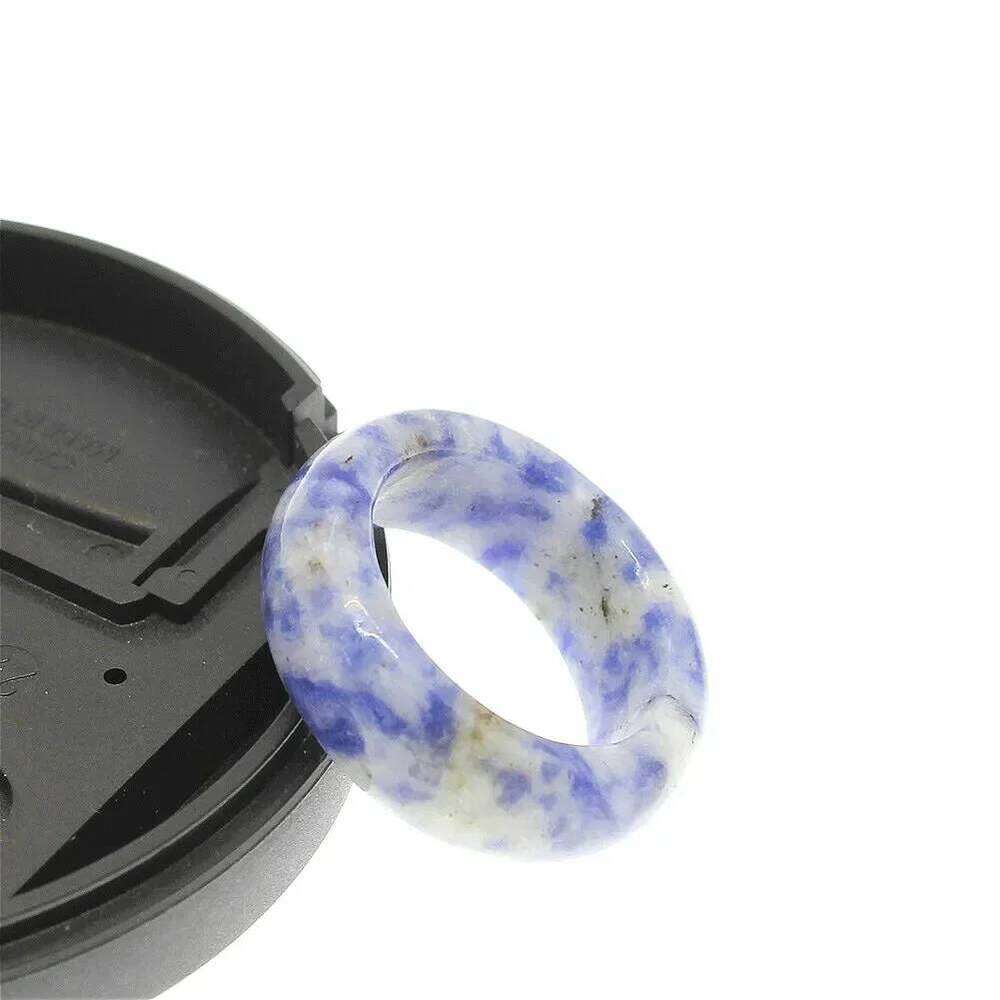 Natural semi-precious Stone Attractive Unisex Ring Jewelry Agate Various Gemstone Rings Two Models Face Width 6/8mm