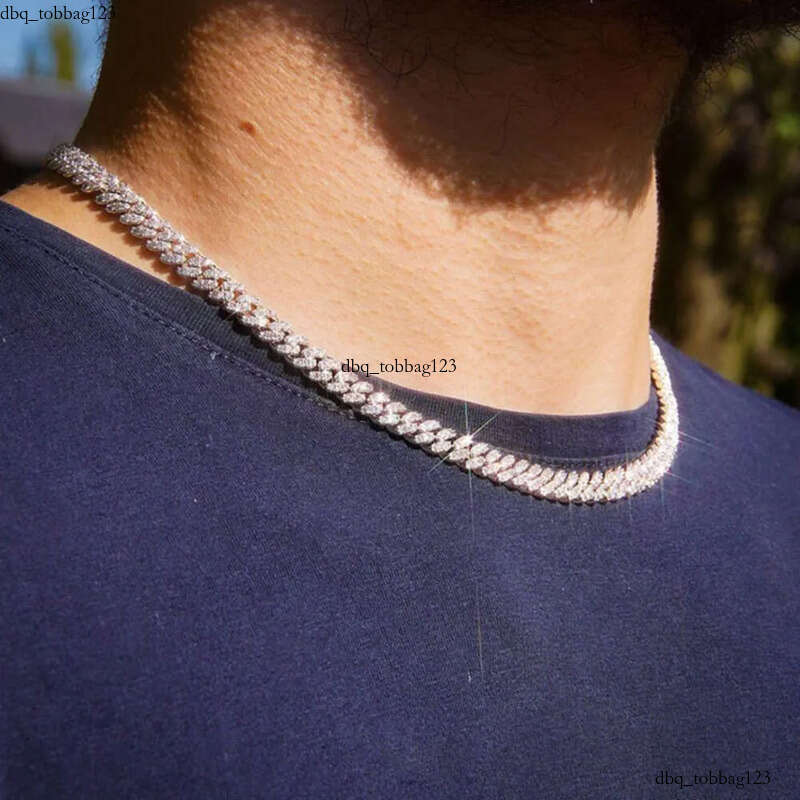 Hiphop Jewelry 6mm S Sterling Sier D color VVS Moissanite Necklace Cuban Link Chain