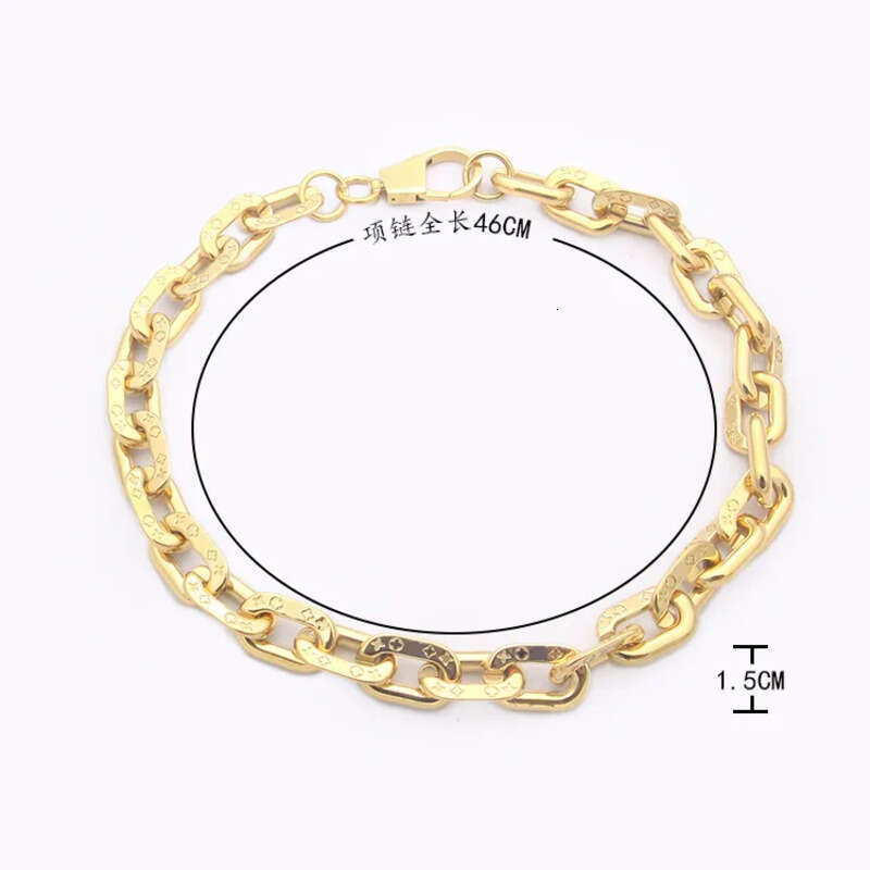 V Letter Mens Designer Titanium Stainless Steel Gold Chains Thick Chain Printed Necklace Jewelry For Womens