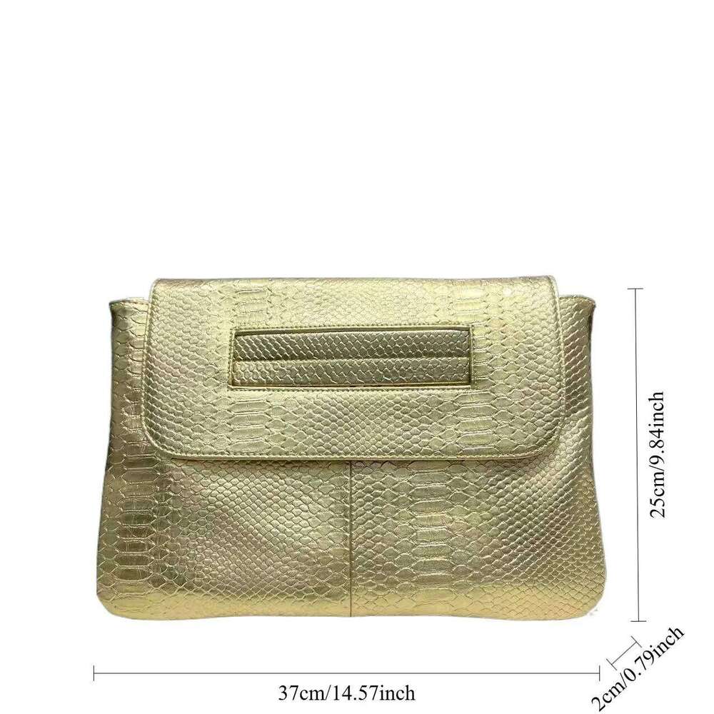 Ladies' fashionable retro coarse snake pattern handbag with high capacity and detachable strap shoulder bag