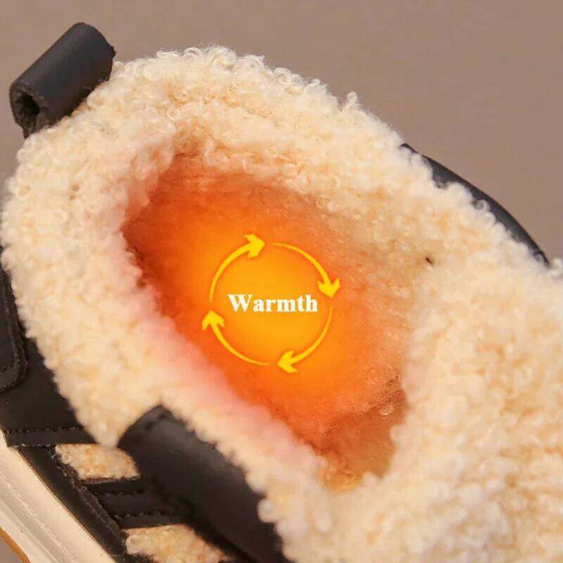 Girls Cotton Children Plush Thickened Anti-skid Shoe Boys Warm Sports Shoes Baby Soft Comfortable Winter Sneakers