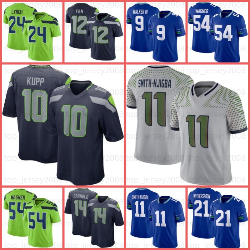 6 Jalen Milroe Cooper Kupp 14 Sam Darnold Football Jersey Grey Zabel Jaxon Smith-Njigba Devon Witherspoon Tariq Woolen Kenneth Walker III Marshawn Lynch Bobby Wagner
