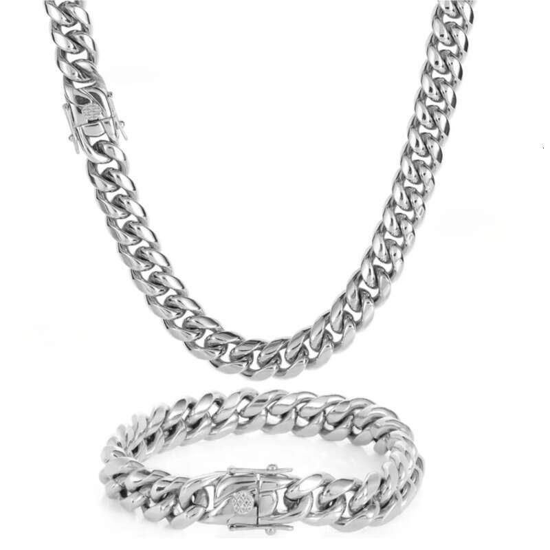 Wholesale Stainless Steel Custom Design Monaco Necklace Hip Hop Gold Plated Miami Curb Cuban Link Chain For Men