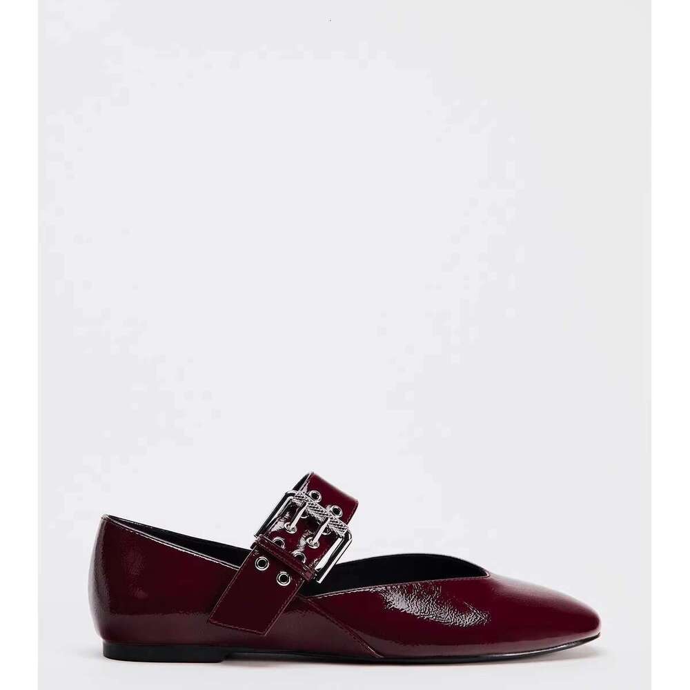 Designer Shoe 2025 Black Strap Buckle Mary Jane Style Ballet New Flat heel Round Toe Shallow Mouth Single Shoes for Women