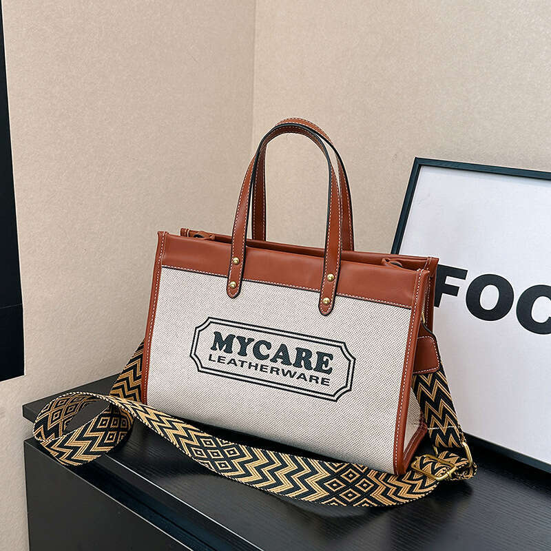 designer bag Luxury bag Canvas Women's New Simple Fashion Letter Print Handbag Shoulder Crossbody Tote Bag