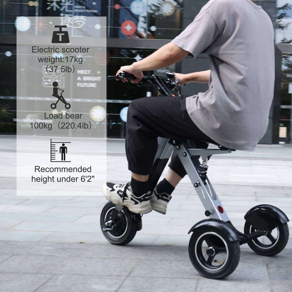 TpMate ES Lightweight Foldable Electric Scooter wheel Mobility Trike for Adults with Removable Battery Mph