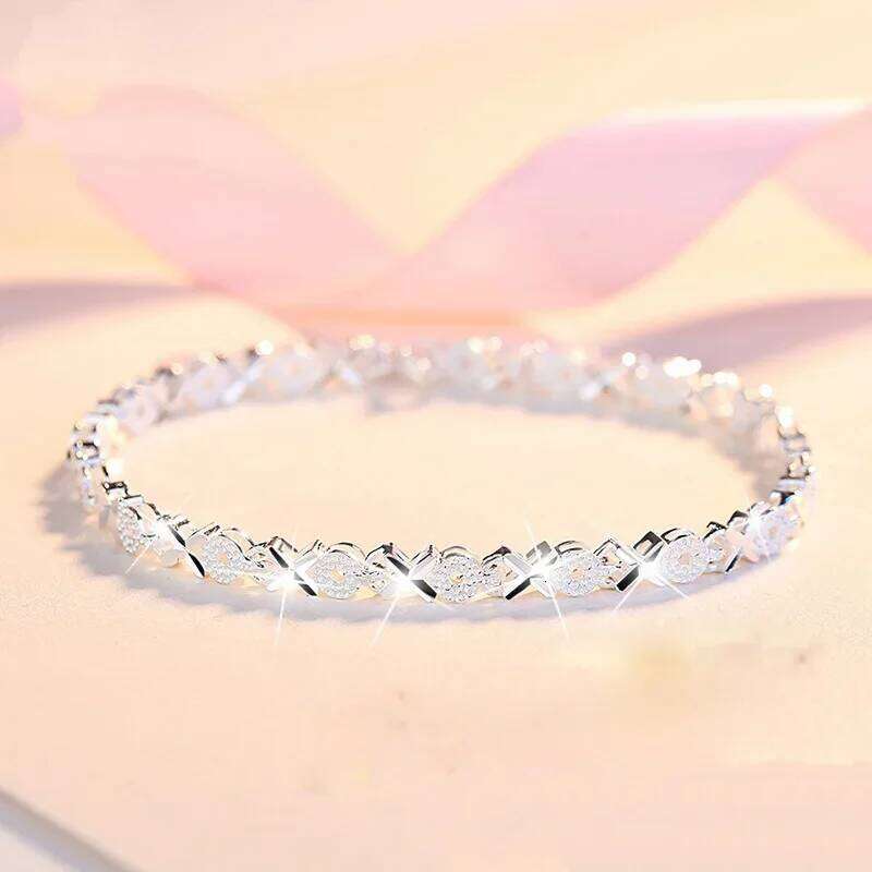 New fashion sterling Sier cute Bracelets chain for Women party wedding Engagement jewelry 20cm 8inch Valentine's Day Gifts