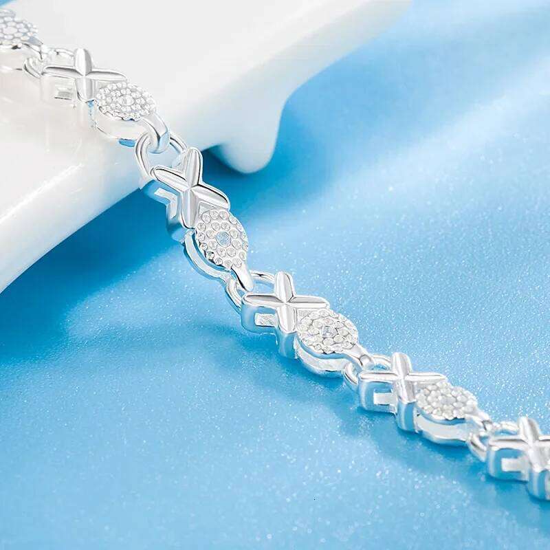New fashion sterling Sier cute Bracelets chain for Women party wedding Engagement jewelry 20cm 8inch Valentine's Day Gifts