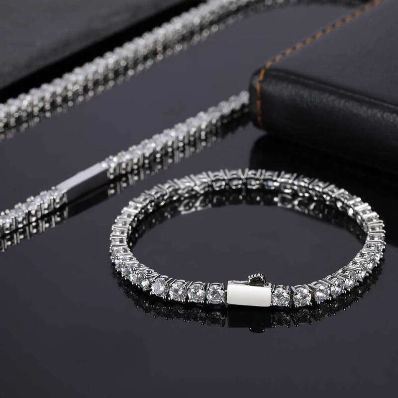 Hip Hop Gold Sier 3mm 4mm 5mm Cubic Zircon Women Men Tennis Chain Necklace 1 Row Iced Out Chains Jewelry