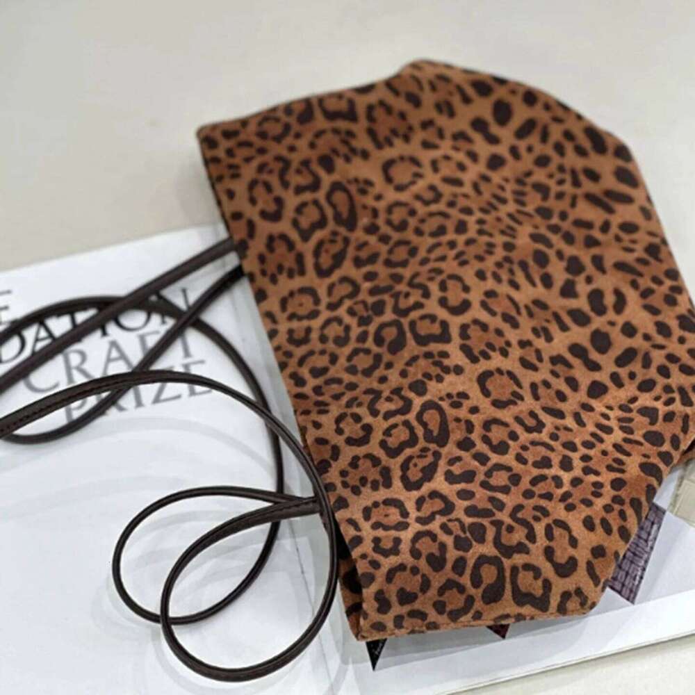 Leopard Print Suede Tote For Women Stylish Casual Large Capacity Shoulder Durable And Lightweight Dail Bag High Quality Suotong2510 Mdng