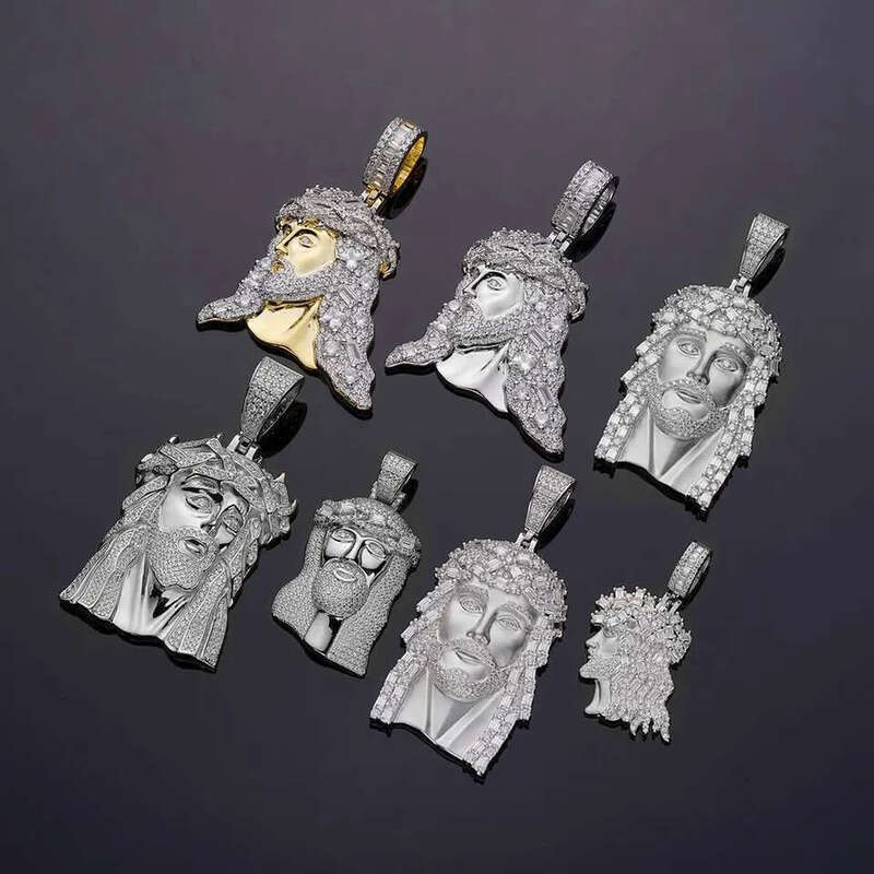 High Quality Hip Hop Religious Mossanite Piece Gold Iced Out Vvs Moissanite Pendant Jesus Big Size