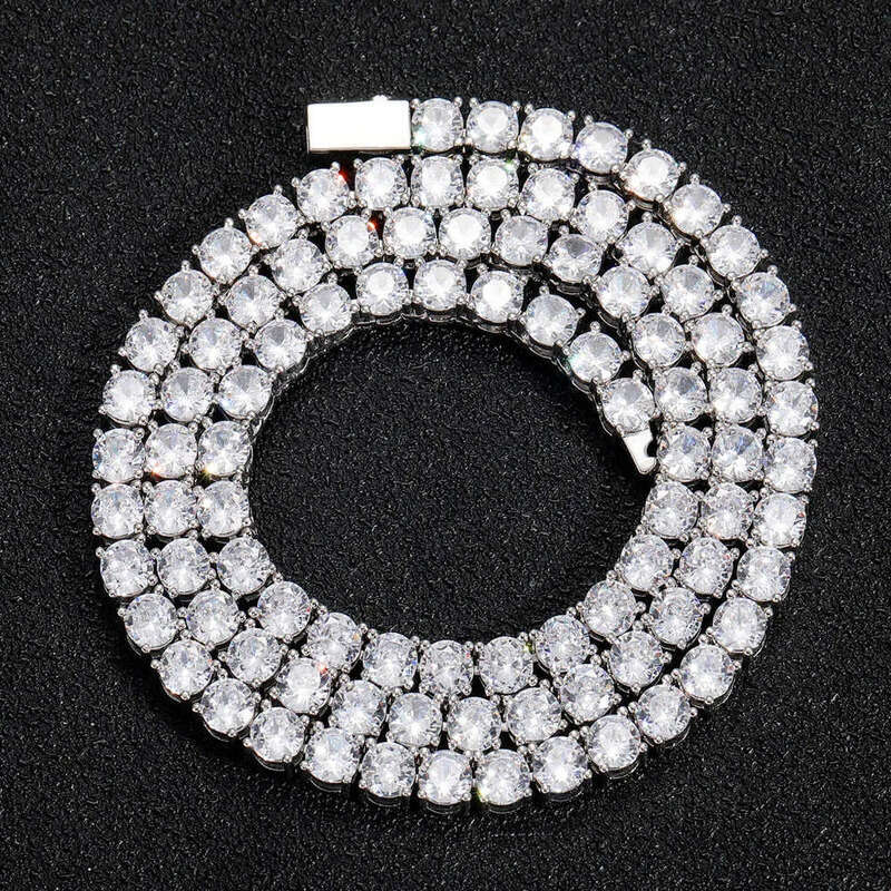 Iced Out Dia Mossanite Tennis Men Women Gold Chain Pass VVS Dias Test Hip Hop Jewelry sier Necklace