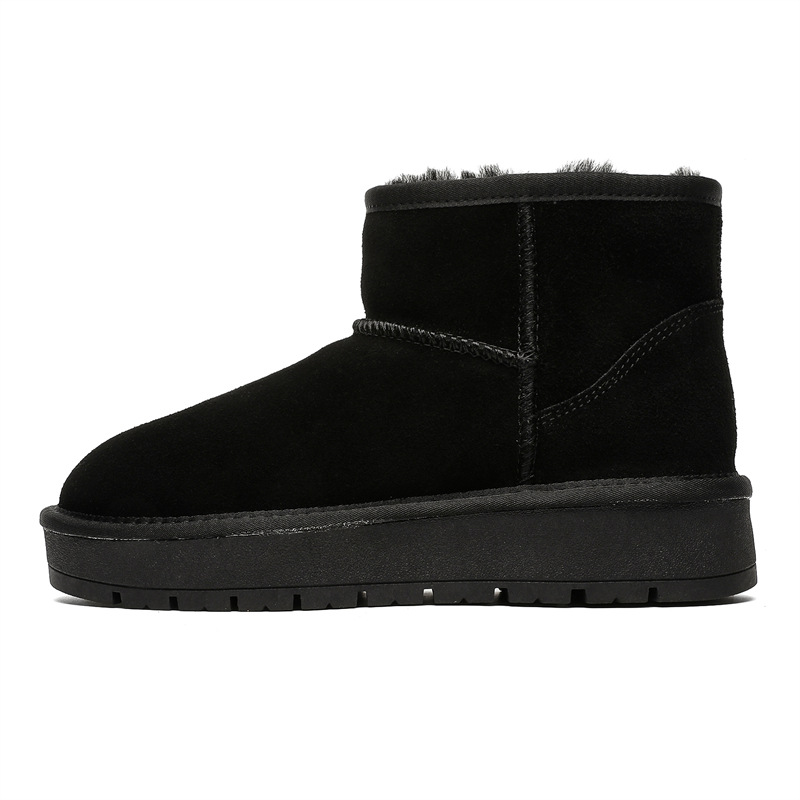 EBV designer shoes hot free shipping High quality sheepskin fur on leather Winter new thick soled snow boots plush and thick anti slip cotton shoes fo