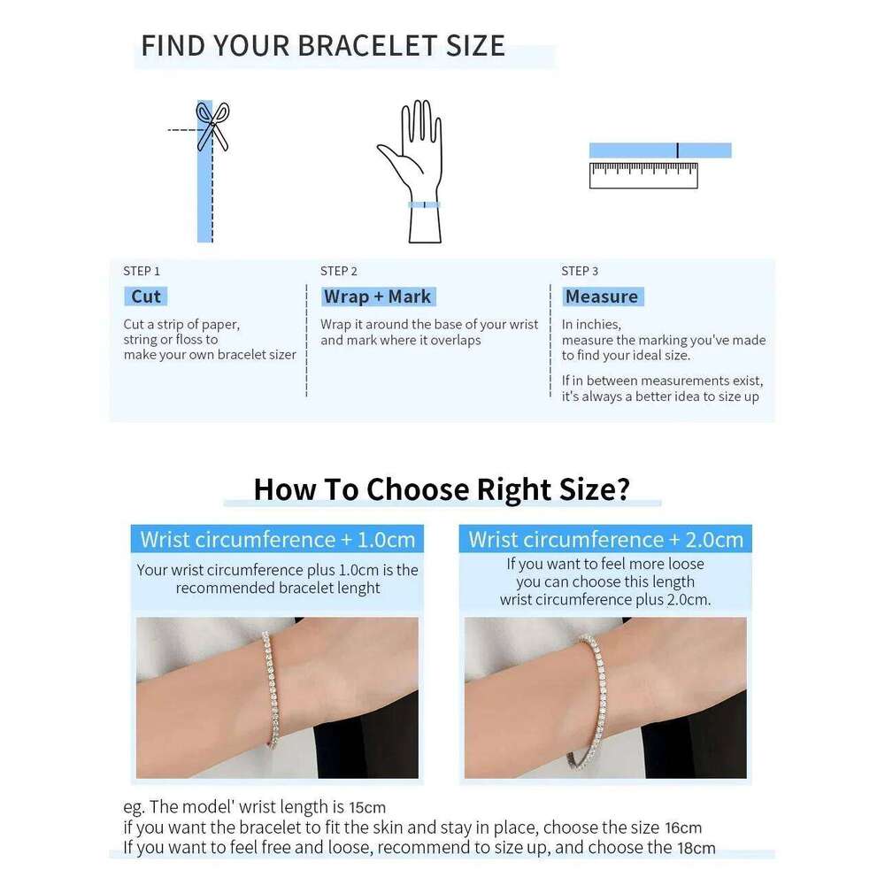 EWYA Sterling Sier Moissanite Bracelet 0.1ct 3mm D VVS1 Dia with GRA for Women Sparkling Wedding Party Fine Jewelry
