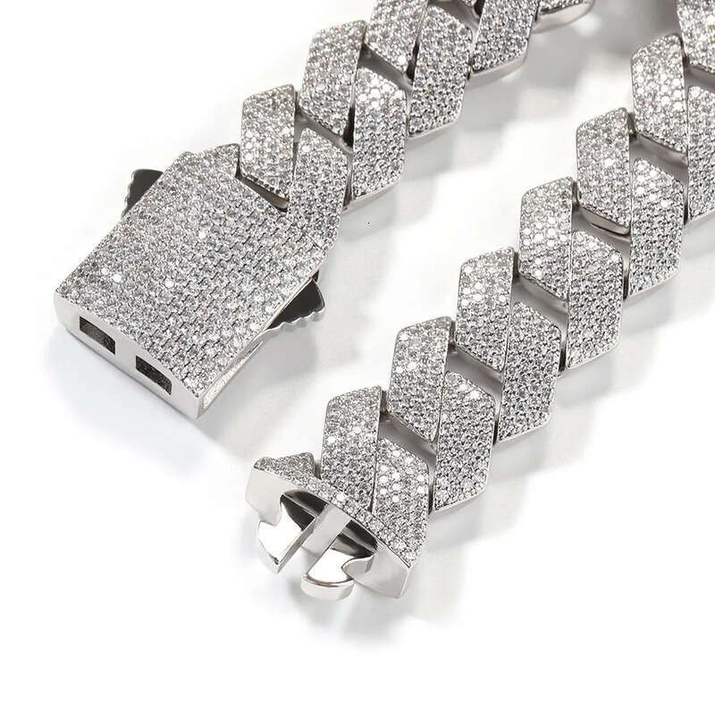 gold cuban k chain for men micro inlaied 4 row bg cz dia 20MM wide spring buckle iced out chains necklace designer prong rock hip hop jewelry woman ch