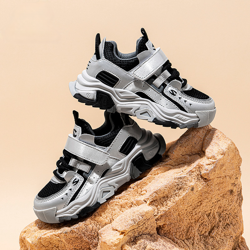 Mesh Breathable Sports Shoes For Boys And Girls Nylon Buckle Designer Shoes Suitable For Big Children's Designer Running Shoes Autumn New Luxury 