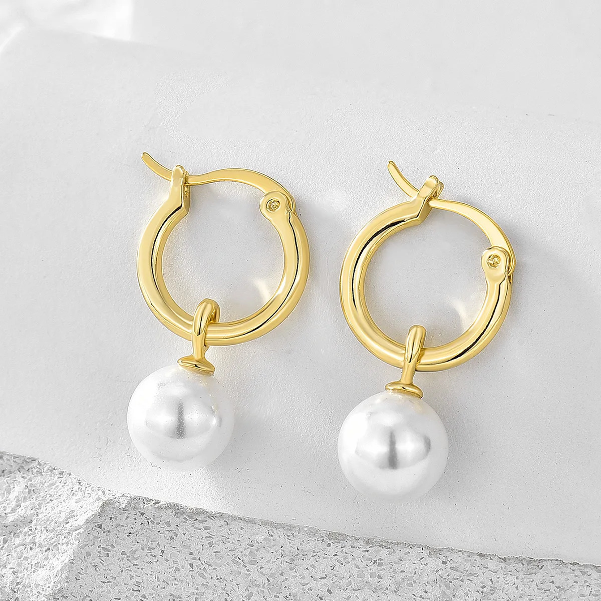Light Cozy Stainless Steel Waterproof Pendant Earring With Pearl Charms Real Gold 18K Plated Trendy Jewelry 250930