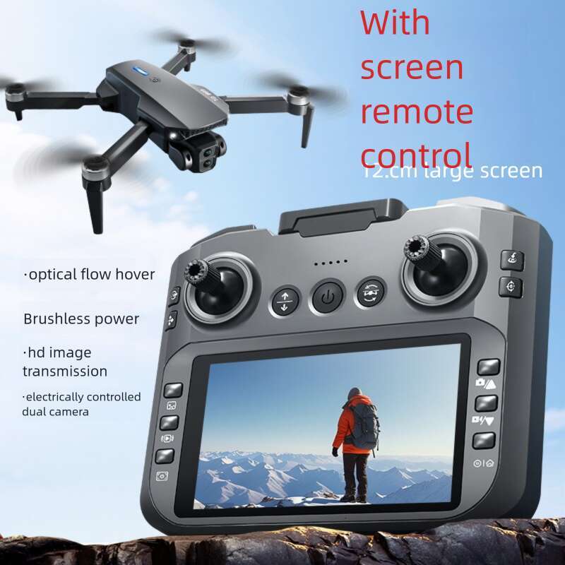 E GT Drone With Large Screen ESC Dual Camera HD Aerial Photography Optical Flow Long Endurance Remote Control Aircraft Toy