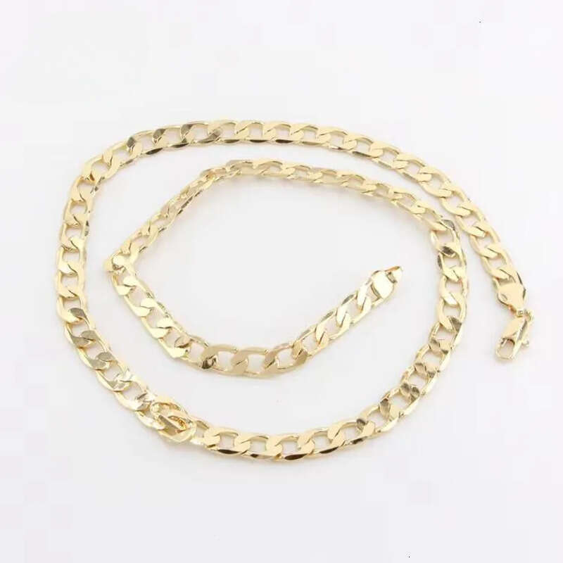 High Quality Multiple Width Length 14k Gold Plated Ferrero Cuban Link Chain Necklace for Men Women