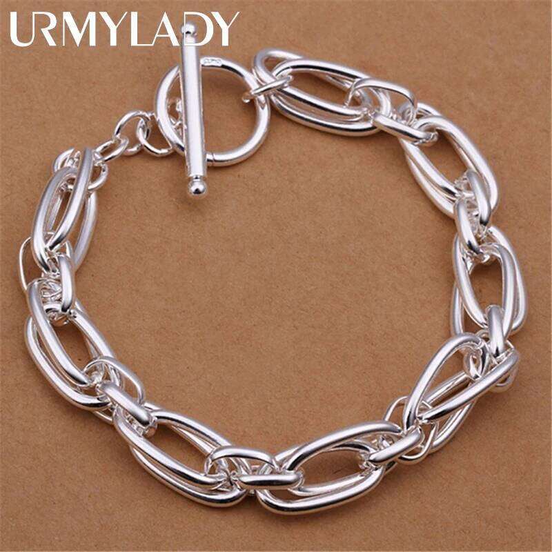 URMYLADY Wholesale for men women chain sterling sier bracelets noble wedding gift party fashion jewelry Christmas gifts
