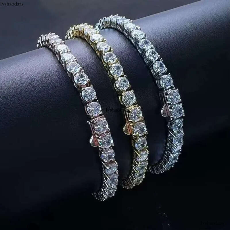 Hip Hop Sterling Sier Jewelry Iced Out Tennis Chain for Men Women VVS Moissanite Dia Bracelet