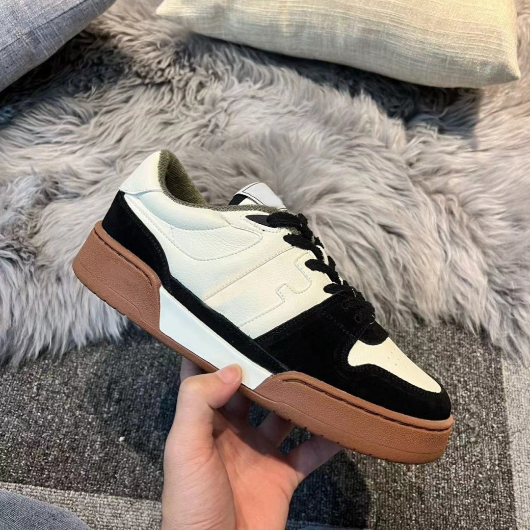 Casual Shoes f Brand Couple Sneakers for Women New Versatile Match Unisex Genuine Leather White Sports Training