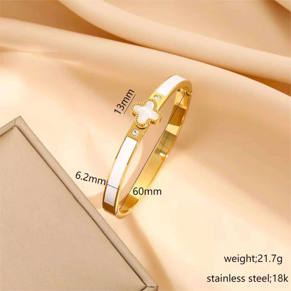 High Quality fashion Sterling silver Jewelry Lucky clover Women's Gold Bracelet