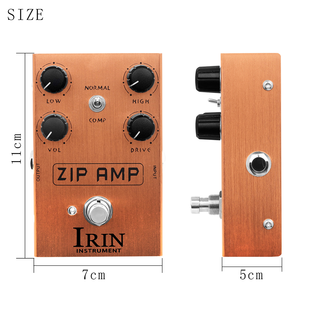 IRIN Guitar Effects Pedal Series with Amp Simulation, UZI Distortion, and Overdrive Effects in Multiple Colors (Light Blue, Blue, Gold, Purple, Black,