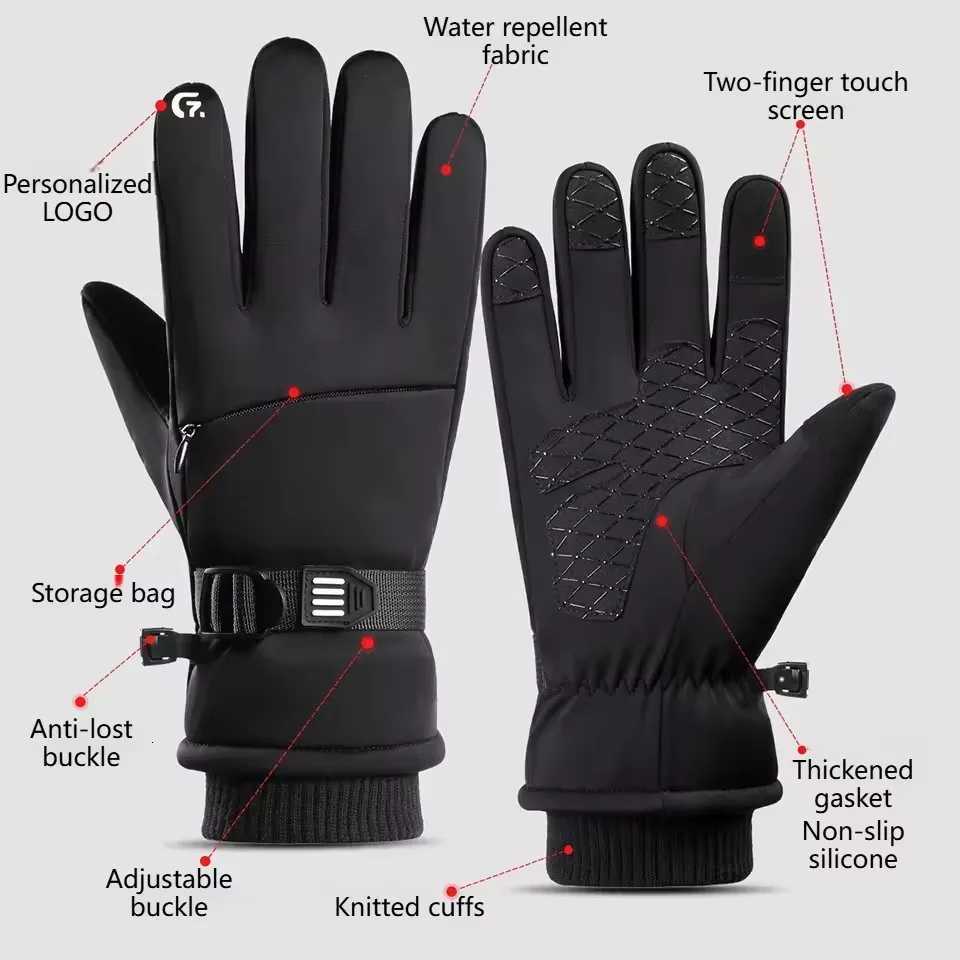 Winter Skiing Gloves Windproof Touch Screen Snowmobile Motorcycle Riding Antislip Outdoor Sports Gloves Driving Skiing Z250925