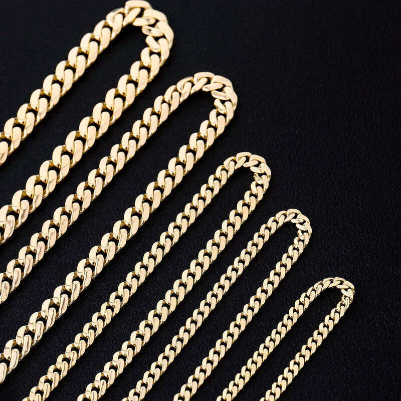 5-12MM 20 inches hollow Chain S 10k 14k hiphop moissanite cuban necklace for fashion men and women