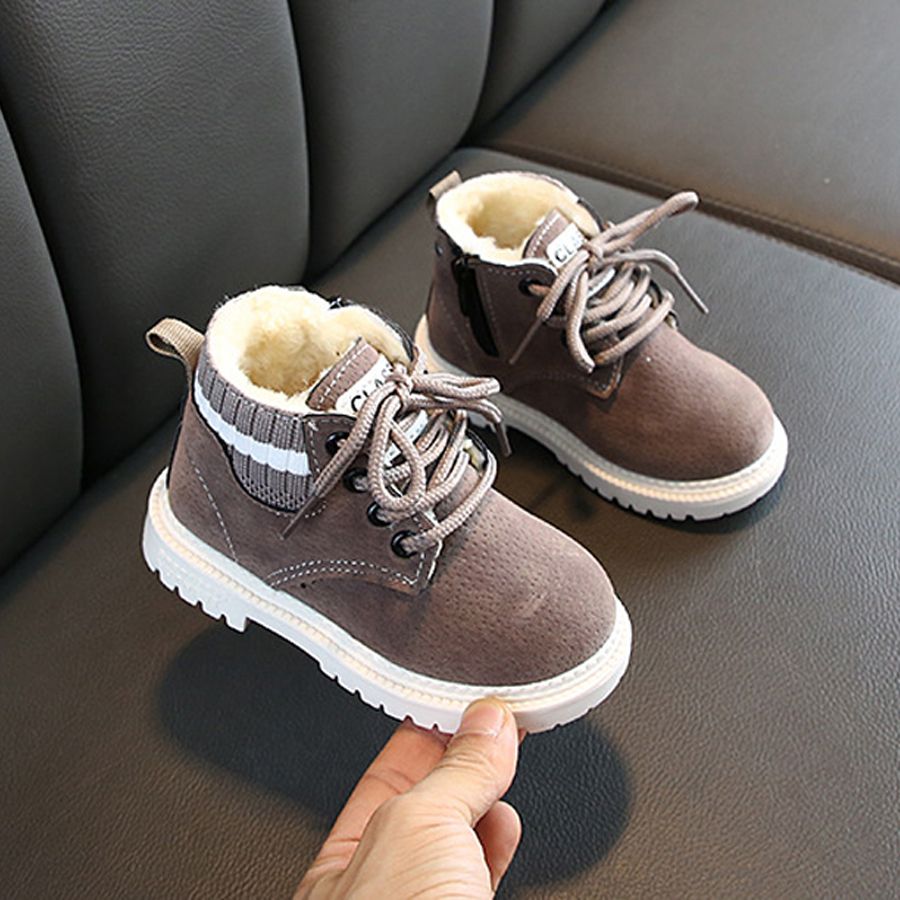 2025 New Plush Kids Winter Snow Boots Cotton Fabric Children Shoes Baby Toddler Kidszworld Boys Girls Warm Boots Size US5.5C-US12.5C K0074