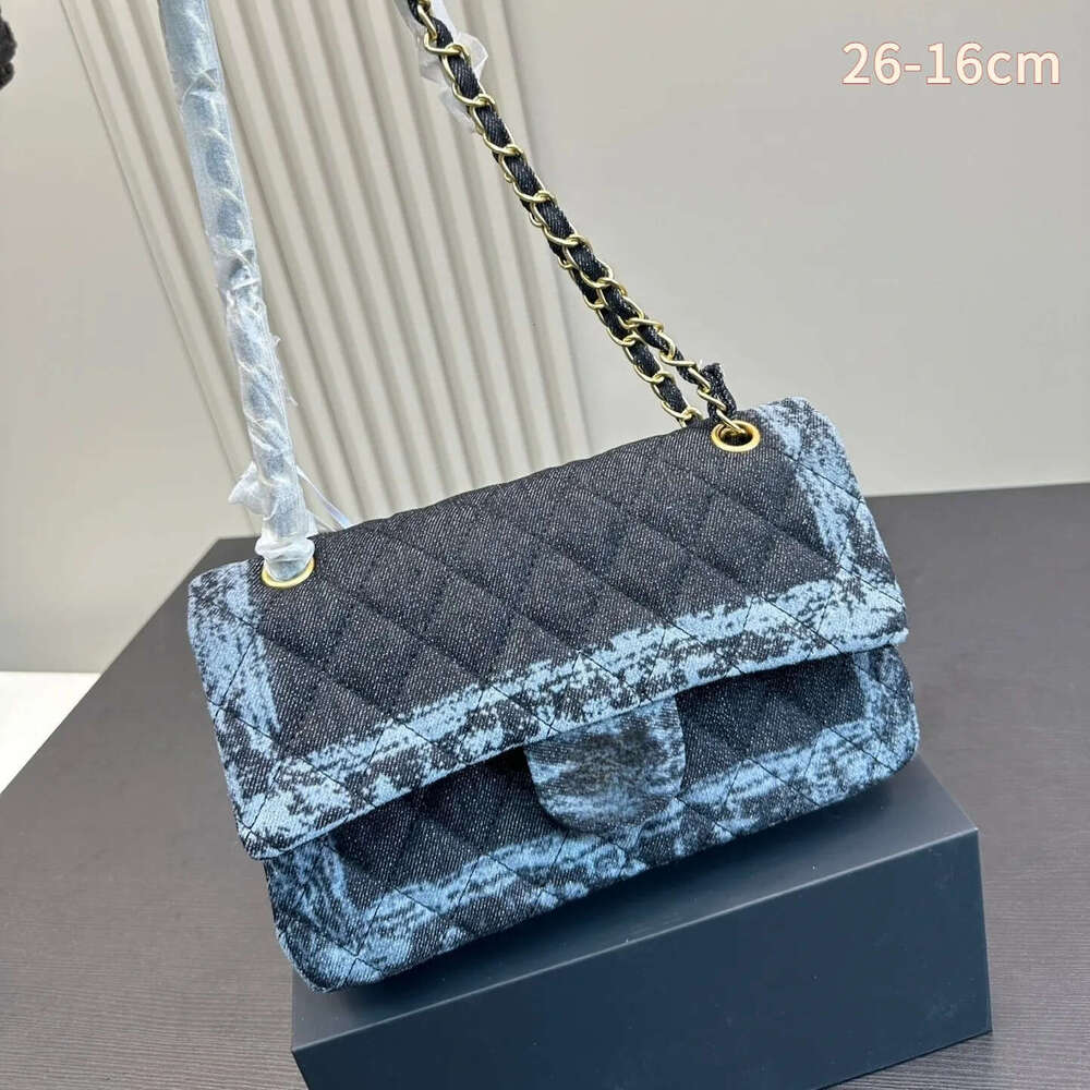 Mini Classic Flap Jeans Crush Pearl Ball Bags Gold Metal Hardware Matelasse Womens Denim Bag Chain Crossbody Bag Shoulder Bag Handbag Quilted Designer Blue Purse