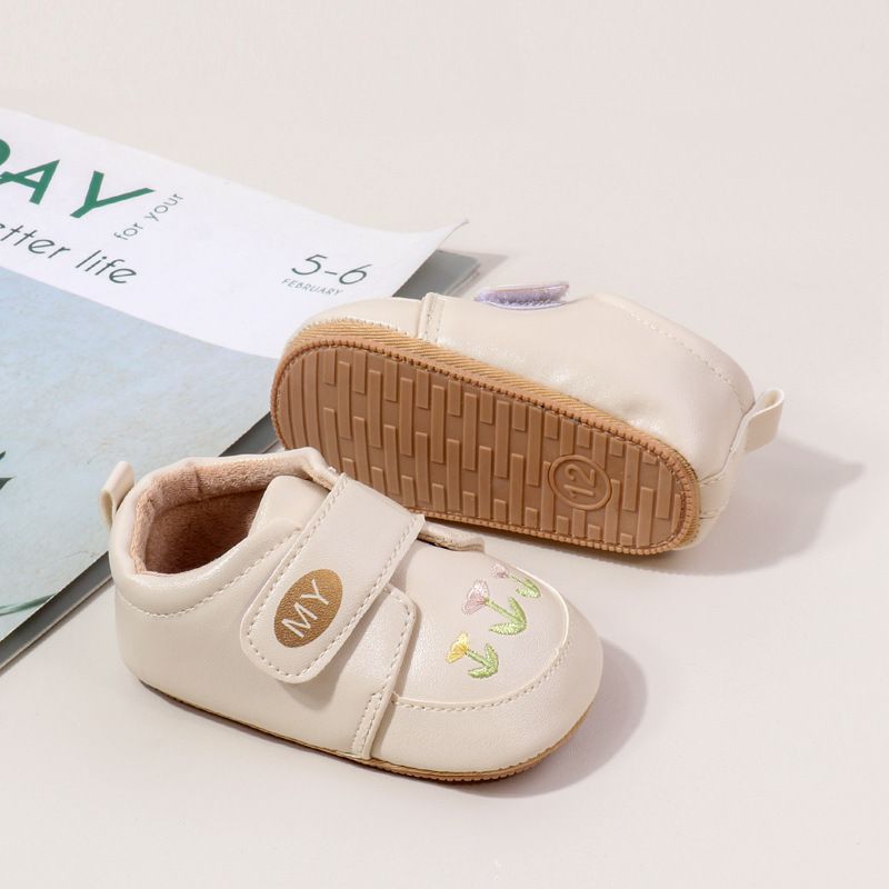 Cute Infant Girl Floral Design Anti Slip Protect Casual High Quality Baby Little Toddler Shoes Kidszworld First Walkers 0-18 Months K0481