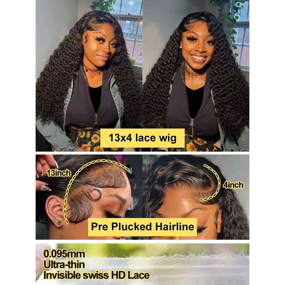HD Transparent Brazilian Remy Human Hair Wig 30 32 40 Inch Deep 13X4 Curly Front 13X6 Water Wave Lace Frontal Wigs Xiusiyuan2510
