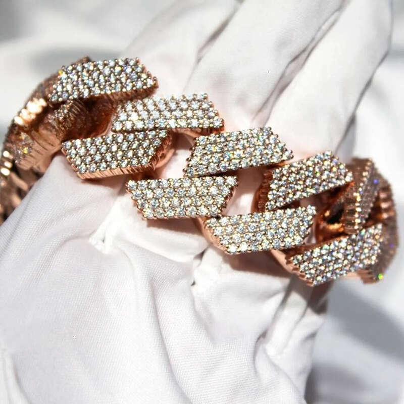 Buss Down Thicker 22mm Heavy Solid Sterling Sier Iced Out Moissanite Cuban Link Chain