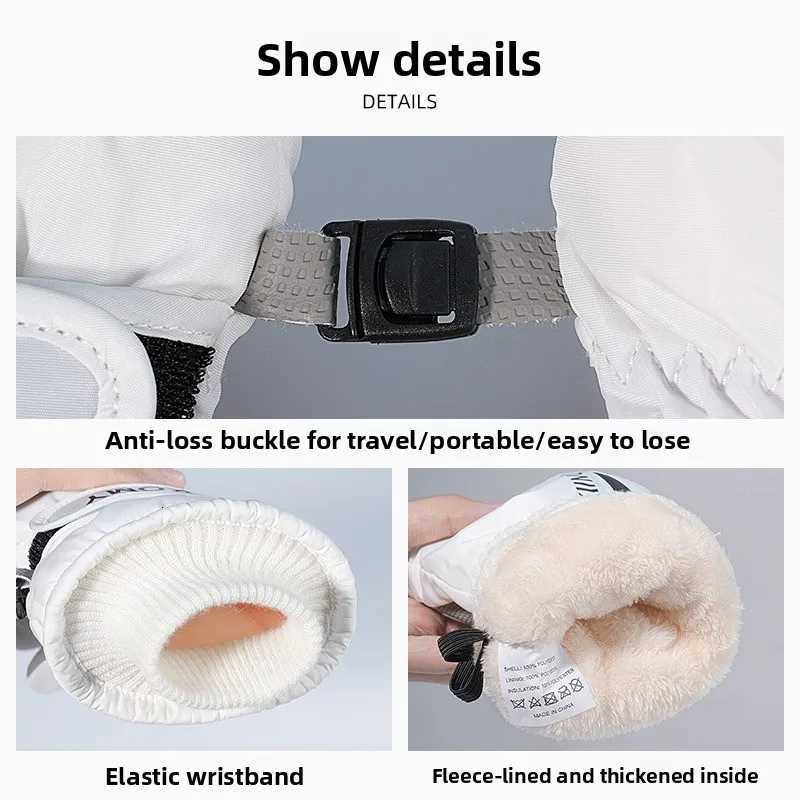 Skiing and cycling outdoor gloves for men and women in winter warm and thickened with fleece anti splashing and anti slip Z250925